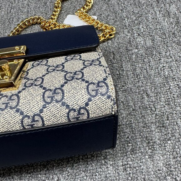 GUCCI Padlock Brown & Black Small Canvas Shoulder Bag 650-080825 - Picture 6 of 14